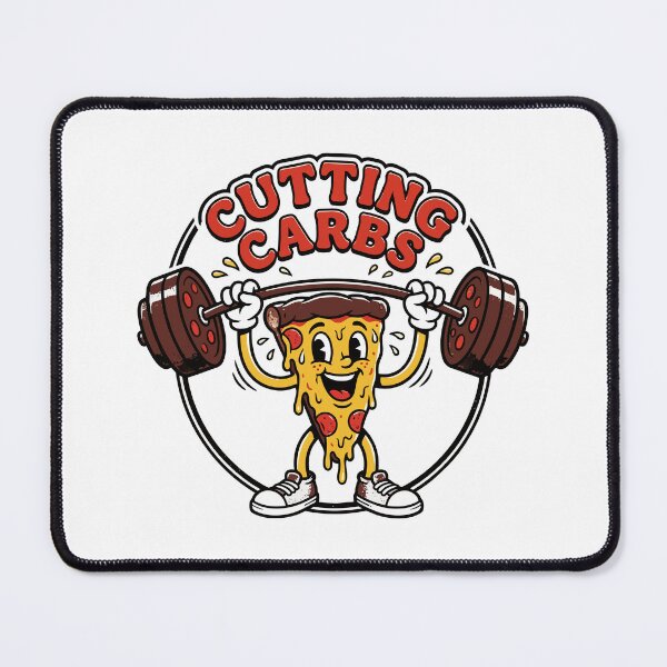 Item preview, Cutting Carbs Funny Pizza Fitness Gym 1930s Rubber Hose Vector designed and sold by Mdozet.