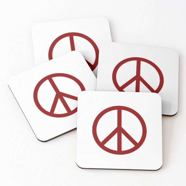 Item preview, Dark Red Peace Sign Anti War Minimalist symbol designed and sold by pattern-archive.