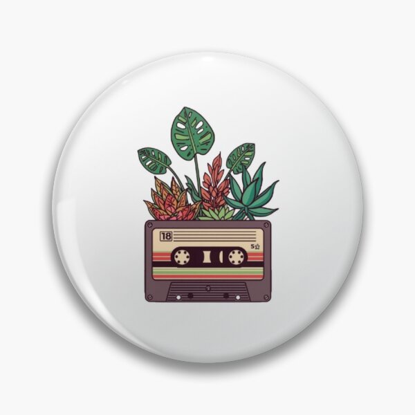 Item preview, Retro Cassette Tape Botanical Houseplants Vintage Music designed and sold by ByKayaPrints.