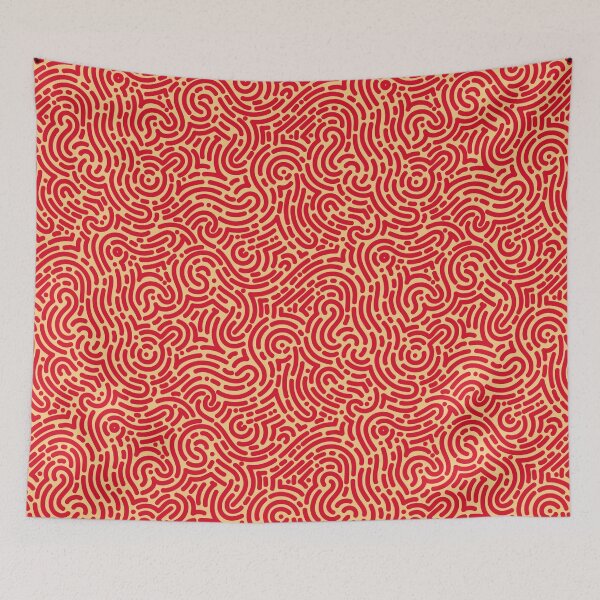 Item preview, Red Organic Rounded Jumble Maze Lines Seamless Pattern designed and sold by KAYJAY DESIGNS.