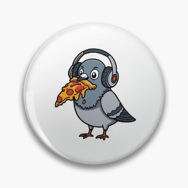 Item preview, Funny Pigeon Eating Pizza Slice with Headphones designed and sold by ByKayaPrints.