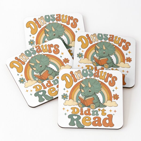 Item preview, Groovy Dinosaurs Didn't Read Retro Rainbow Triceratops Reading Shirt designed and sold by Yellowriversss.