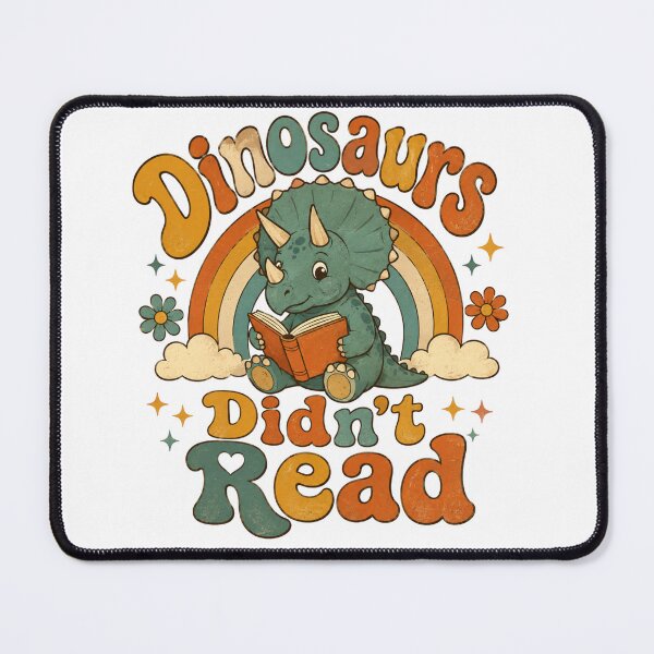 Item preview, Groovy Dinosaurs Didn't Read Retro Rainbow Triceratops Reading Shirt designed and sold by Yellowriversss.