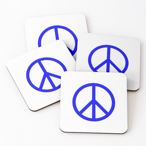 Artikelvorschau, Blaues Friedenszeichen, Antikriegssymbol, minimalistisches Symbol entworfen und verkauft von pattern-archive.