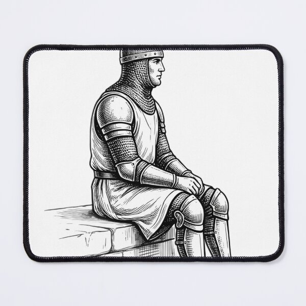 Item preview, Medieval Knight Resting Vintage Illustration designed and sold by CodePaws Creations.