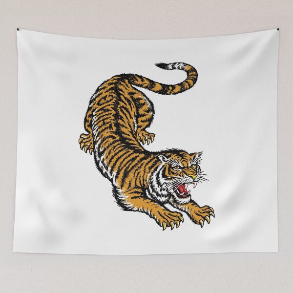 Item preview, Traditional Tattoo Crawling Tiger Graphic Art designed and sold by GunazaArt.