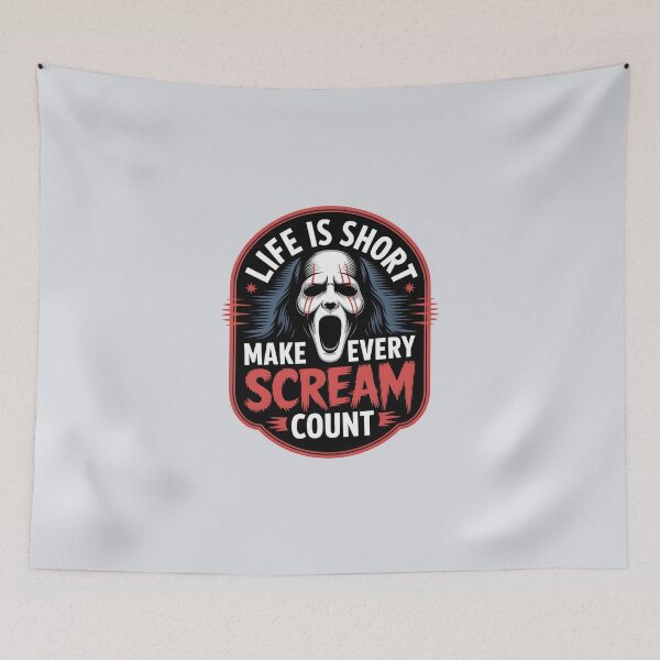 Item preview, Life Is Short, Make Every Scream Count – Funny Horror Halloween Design designed and sold by Jollys-ArtShop.
