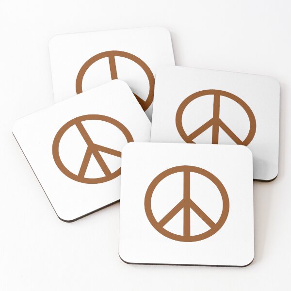 Item preview, Brown Peace Sign Anti War Minimalist symbol designed and sold by pattern-archive.