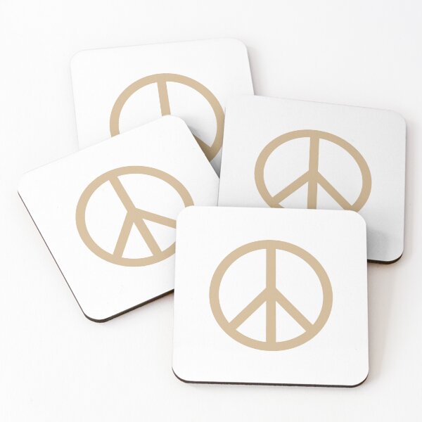 Item preview, Tan Peace Sign Anti War Minimalist symbol designed and sold by pattern-archive.