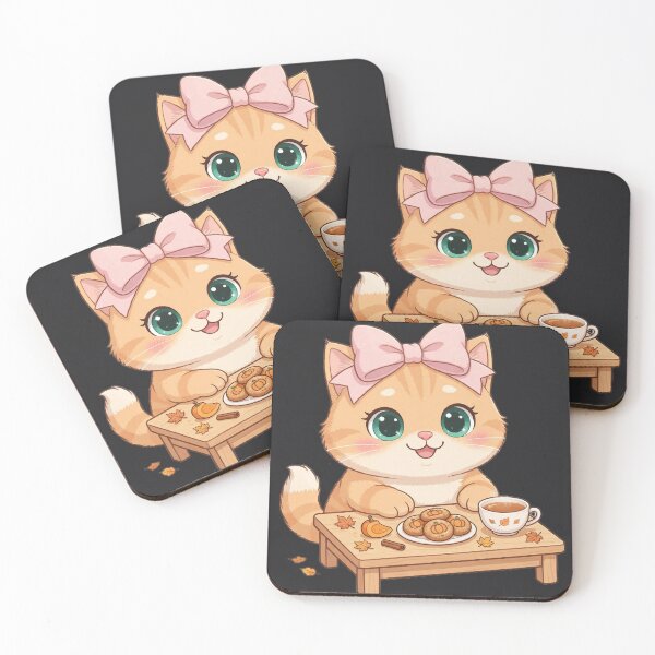 Item preview, Cozy Autumn Cat With Pumpkin Cookies And Tea designed and sold by Moody Vibes Studio.
