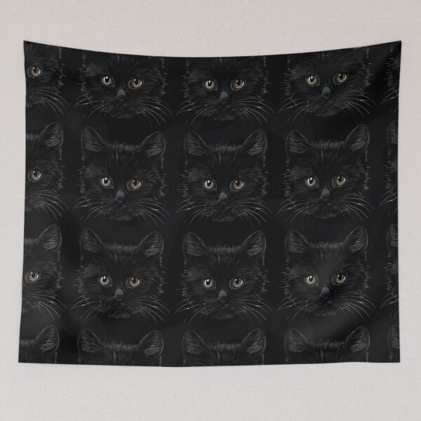 Item preview, Black Cat Face Seamless Pattern designed and sold by store52.