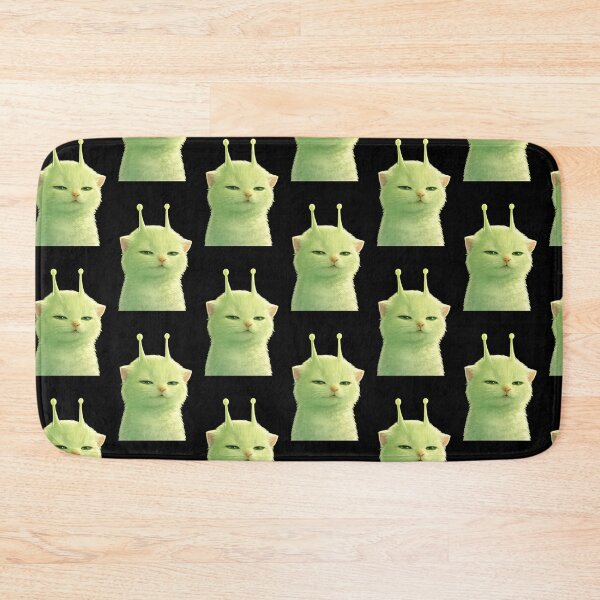 Item preview, Sleepy Green Alien Cat With Long Antennae designed and sold by Orange Cato.