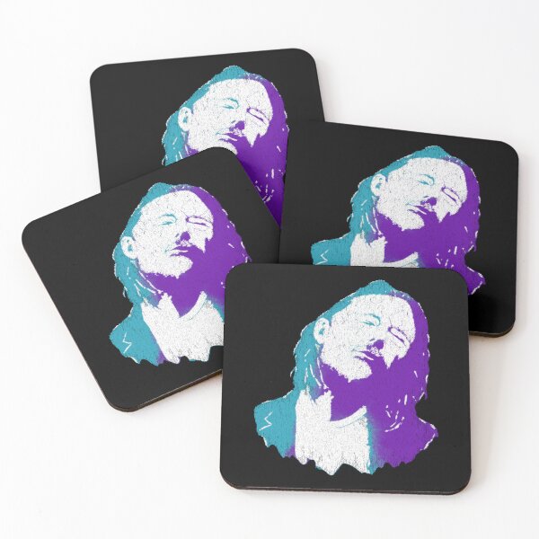 Item preview, Thom Yorke Alternative Rock Cyan Purple Distressed Halftone Portrait designed and sold by surmind.
