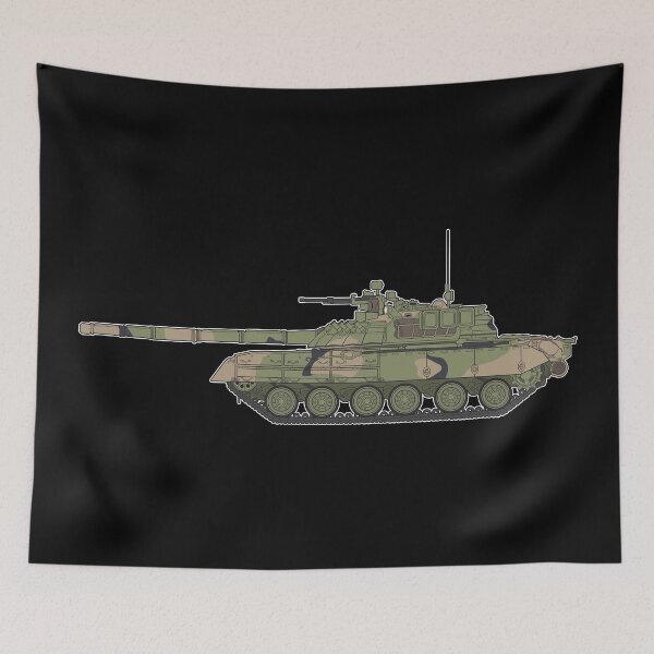 Item preview, T-80 Battle Tank Side View Camouflage Minimal Vector Art designed and sold by FAawRay.