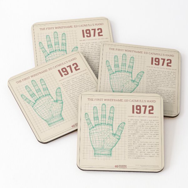 Item preview, The First Hand 1972 - First 3D Wireframe Computer Art designed and sold by Message from Earth.