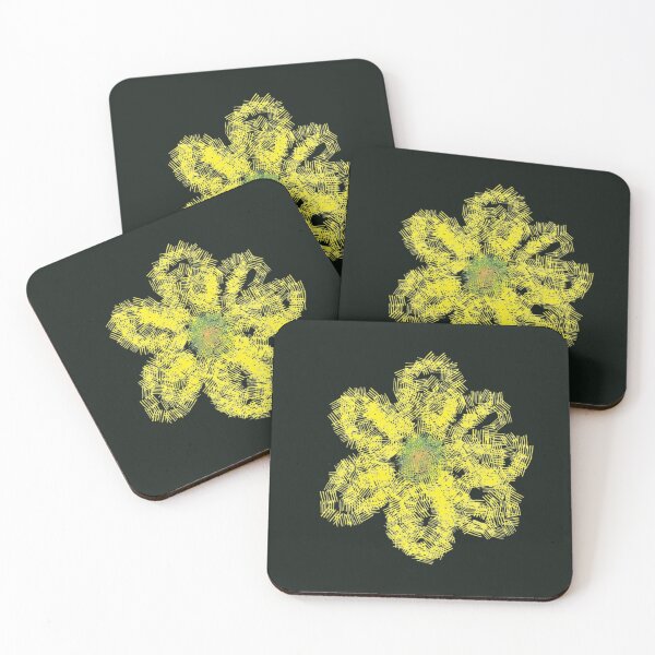 Item preview, Abstract Hatch Line Yellow Primrose Botanical Art designed and sold by BalkanBloom.