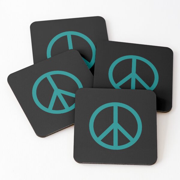 Item preview, Teal Peace Sign Anti War Minimalist symbol designed and sold by pattern-archive.