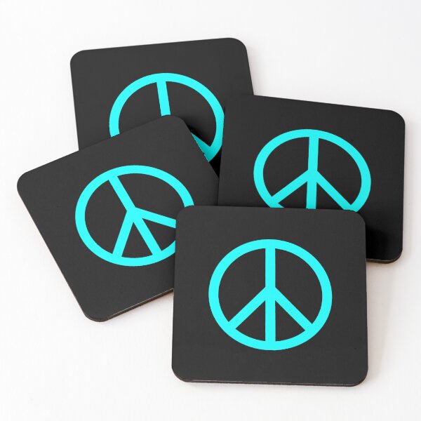 Artikelvorschau, Cyanfarbenes Friedenszeichen, Antikriegssymbol, minimalistisches Symbol entworfen und verkauft von pattern-archive.