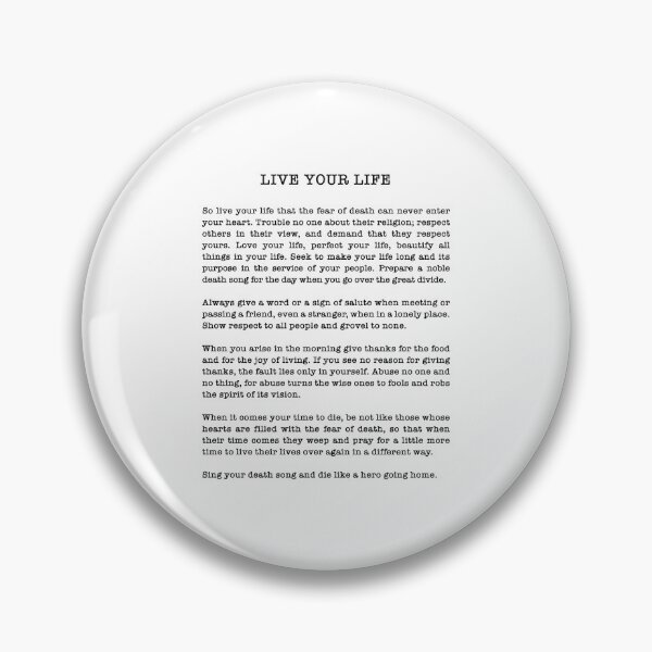 Item preview, Live Your Life by Chief Tecumseh poem designed and sold by corbrand.