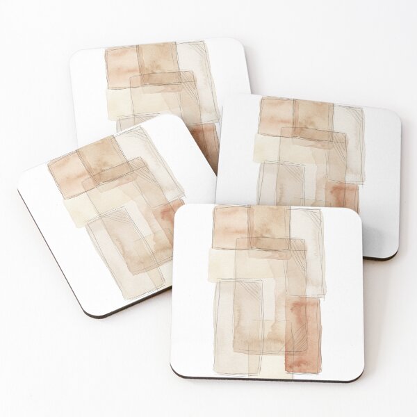 Item preview, Terracotta Abstract Shapes – Modern Boho Watercolor with Botanical Line Art Print designed and sold by @SHINTOSARTSTORE.