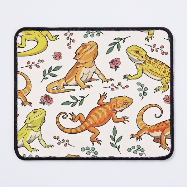 Item preview, Floral Bearded Dragon Seamless Pattern designed and sold by Steele-Art.