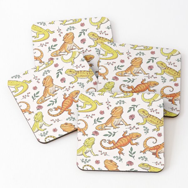 Item preview, Floral Bearded Dragon Seamless Pattern designed and sold by Steele-Art.