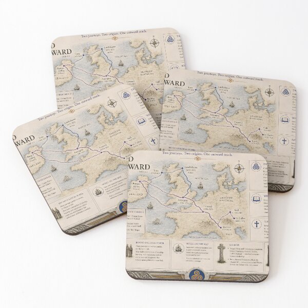 Item preview, When Ireland Reached Outward — Columba, Columbanus, and the Monastic Reach | Historical Map Print designed and sold by The Painted Fence.