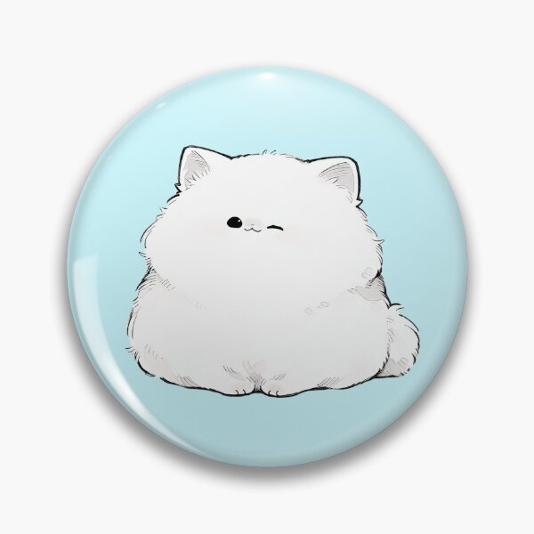 Artikelvorschau, Fluffy White Kawaii Cat entworfen und verkauft von jianina-alondra.