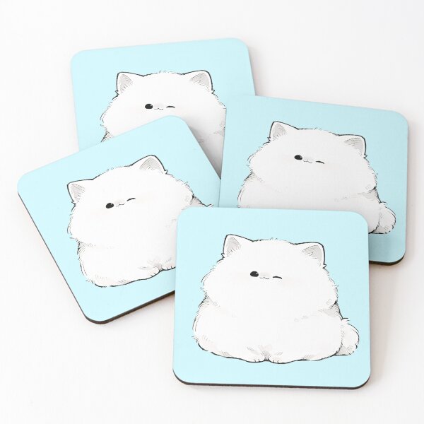 Artikelvorschau, Fluffy White Kawaii Cat entworfen und verkauft von jianina-alondra.