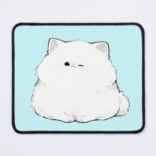 Artikelvorschau, Fluffy White Kawaii Cat entworfen und verkauft von jianina-alondra.