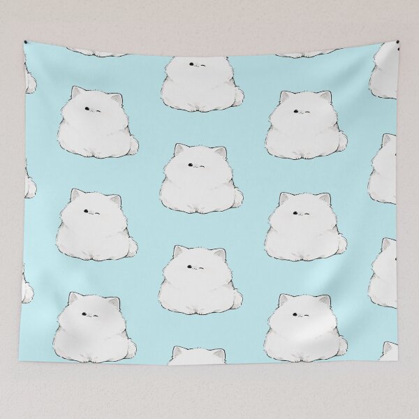 Item preview, Fluffy White Kawaii Cat designed and sold by jianina-alondra.