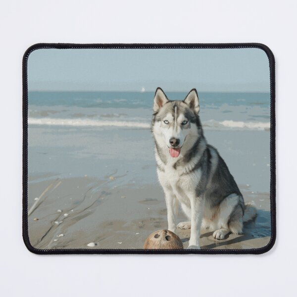 Item preview, Coastal Day with a Curious Husky designed and sold by LaugeBrix.