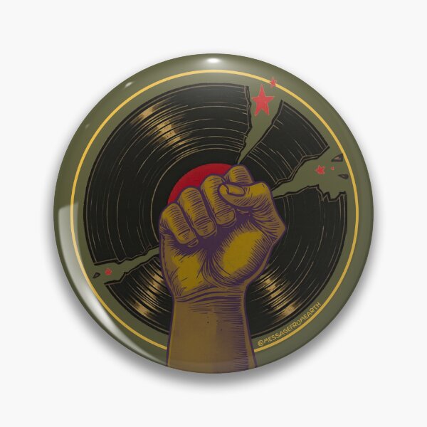 Item preview, Music Revolution - Raised Fist Breaking Vinyl Record Art #2 designed and sold by Message from Earth.