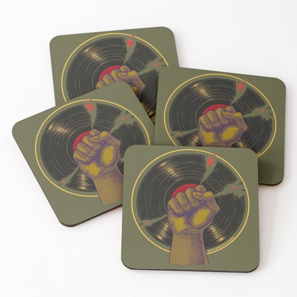 Item preview, Music Revolution - Raised Fist Breaking Vinyl Record Art #2 designed and sold by Message from Earth.