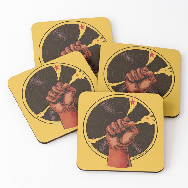 Item preview, Music Revolution - Raised Fist Breaking Vinyl Record Art #1 designed and sold by Message from Earth.