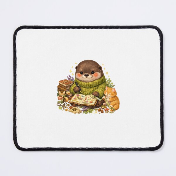 Item preview, Creative Journaling Otter | Cozy Stationery Illustration designed and sold by Cozy Art for Cozy Souls.