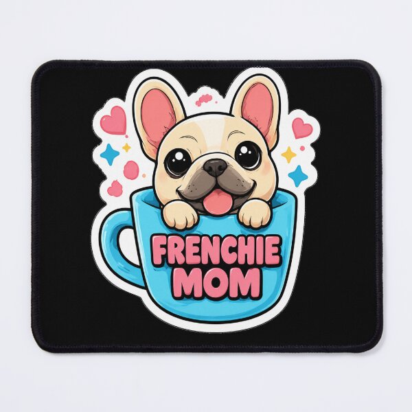 Item preview, Frenchie Mom Cute French Bulldog in Coffee Mug Sticker | Kawaii Frenchie Dog Lover Gift designed and sold by WOWART69.