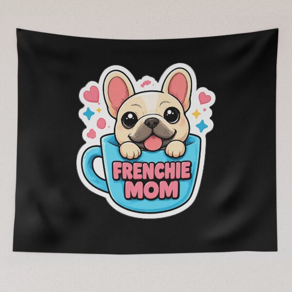 Item preview, Frenchie Mom Cute French Bulldog in Coffee Mug Sticker | Kawaii Frenchie Dog Lover Gift designed and sold by WOWART69.