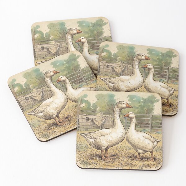 Item preview, Geese, Vintage styled illustration designed and sold by carole hirst.