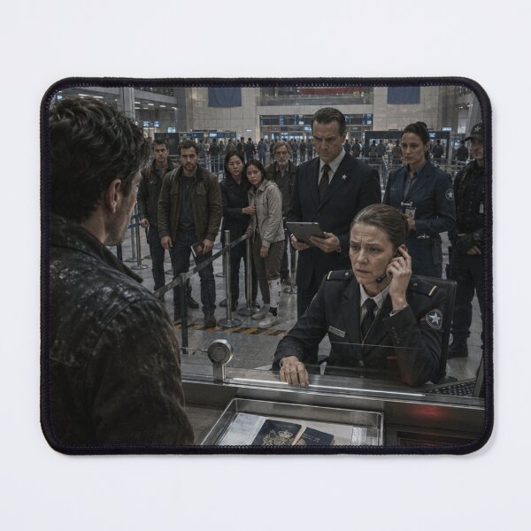 Item preview, Dystopian Border Control | Alternate History Surveillance State Passport Check designed and sold by Element Horizon Studio.