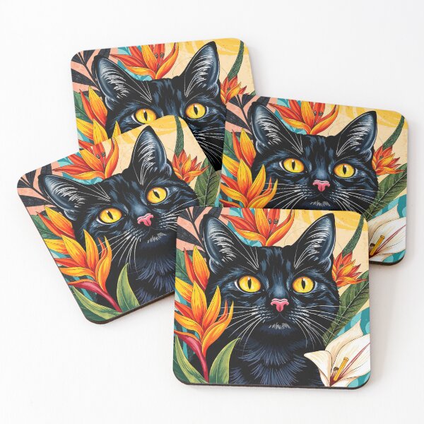 Item preview, Black Cat in Tropical Garden designed and sold by store52.