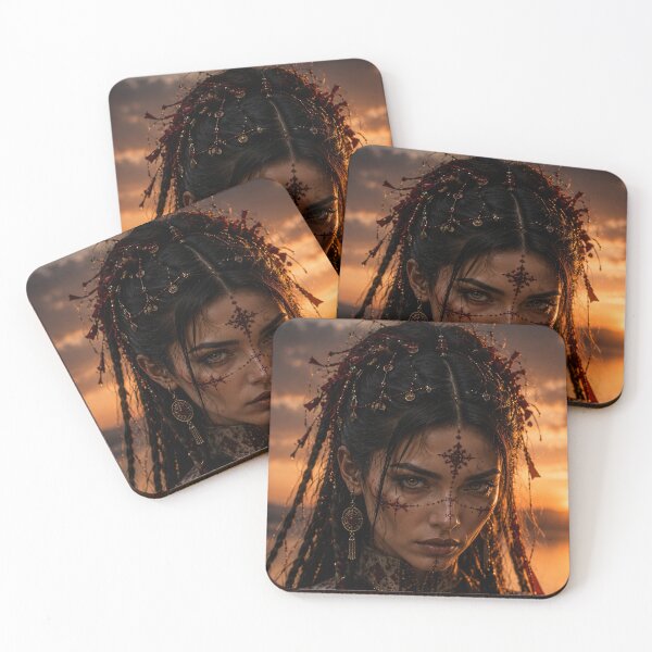 Item preview, Cyber Motanka: Golden Sunset Portrait designed and sold by Vaelia.