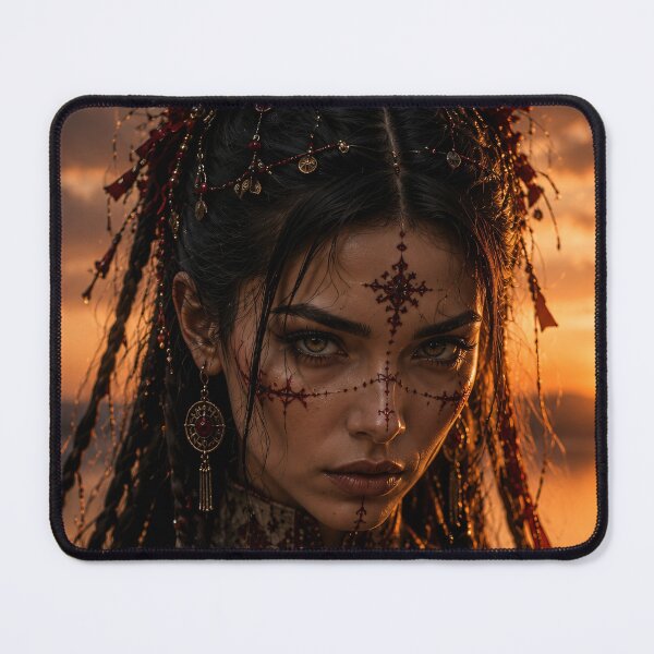Item preview, Cyber Motanka: Golden Sunset Portrait designed and sold by Vaelia.