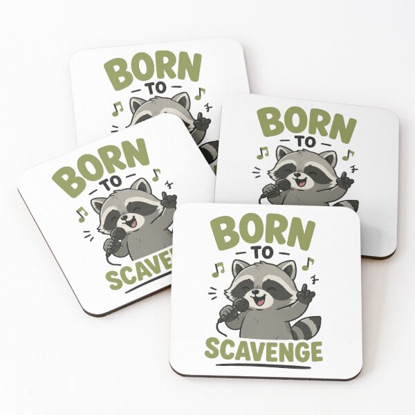 Item preview, Cute Raccoon Born to Scavenge | Kawaii Trash Panda Sticker | Funny Animal Gift designed and sold by bkeer abobkr.