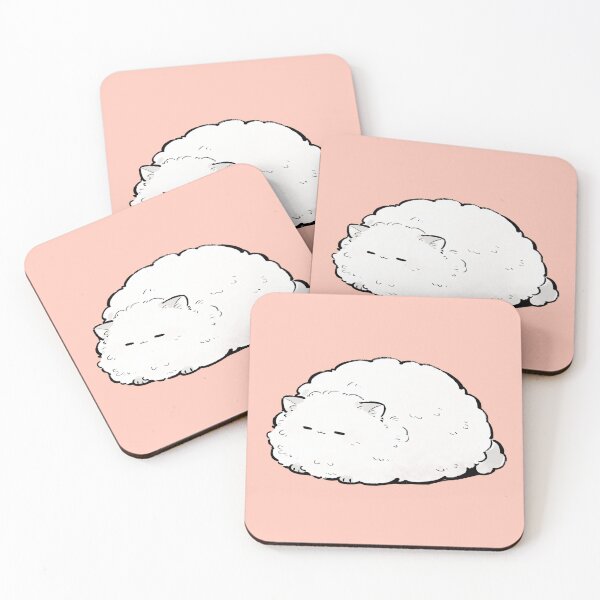 Artikelvorschau, Sleepy Fluffy White Kawaii Cat entworfen und verkauft von jianina-alondra.