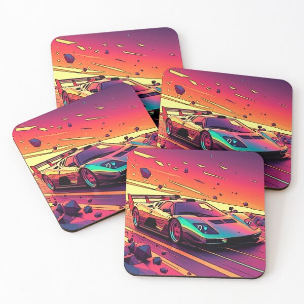 Item preview, Neon Hypercar Sunset | Retro Synthwave Supercar Vector Art designed and sold by Nexus Space.