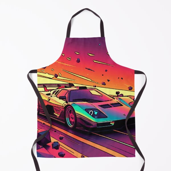 Item preview, Neon Hypercar Sunset | Retro Synthwave Supercar Vector Art designed and sold by Nexus Space.