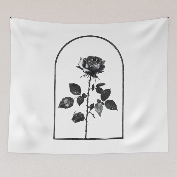 Item preview, Gothic Rose with Eye in Frame Black and White Halftone  designed and sold by HexRelic.