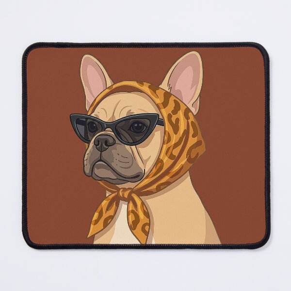 Item preview, Cool French Bulldog with Sunglasses and Leopard Scarf Graphic Design designed and sold by caseluv.
