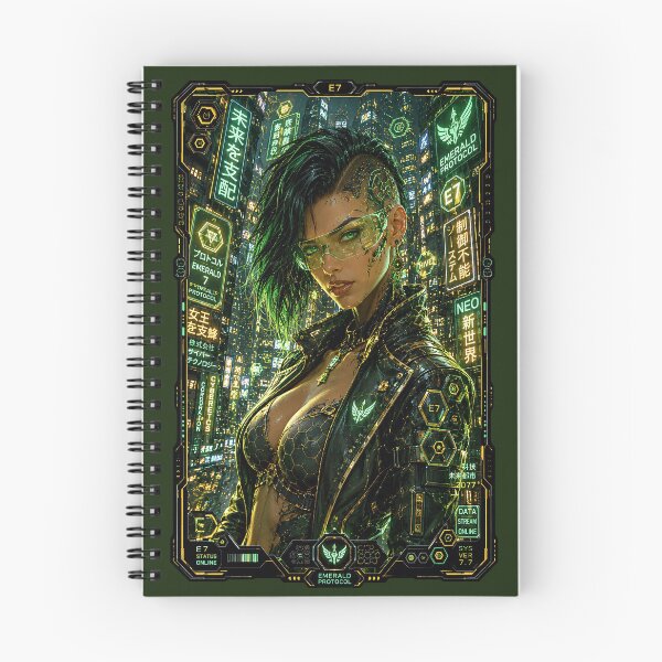 Item preview, Futuristic Cyberpunk Woman Inside Luxury Digital HUD Frame designed and sold by BorgSpareParts.